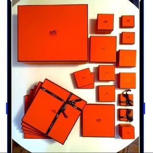 SOLD Collection of 20 square Hermes boxes